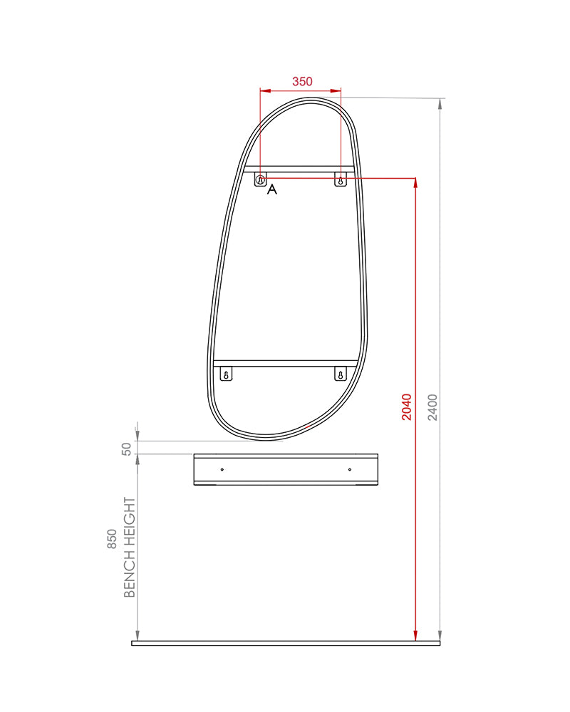 Pebble - Beige hairdressing mirror - Asymmetric